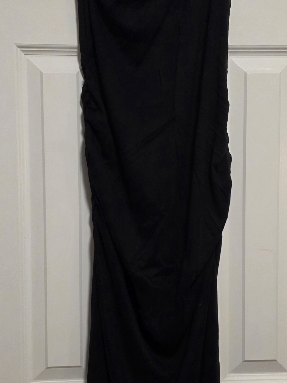 Classic Black Women's One Shoulder Dress - Sleek Ruched Design